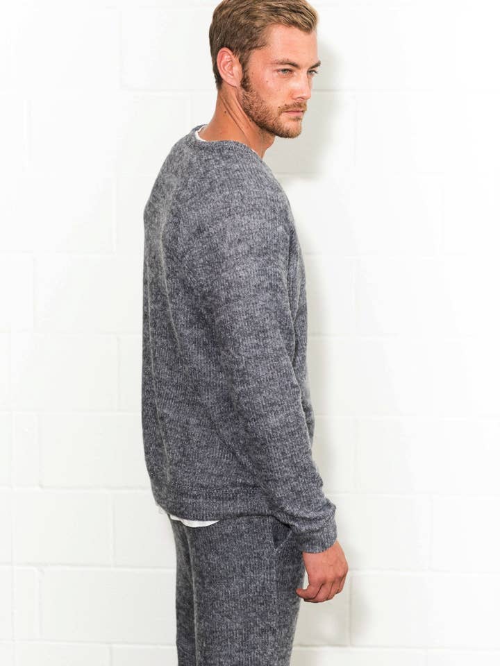Mika Jaymes - Wholesale Sweatshirt – Men's - Men's Soft Knit Melange Kangaroo Pocket Pullover Sweater3