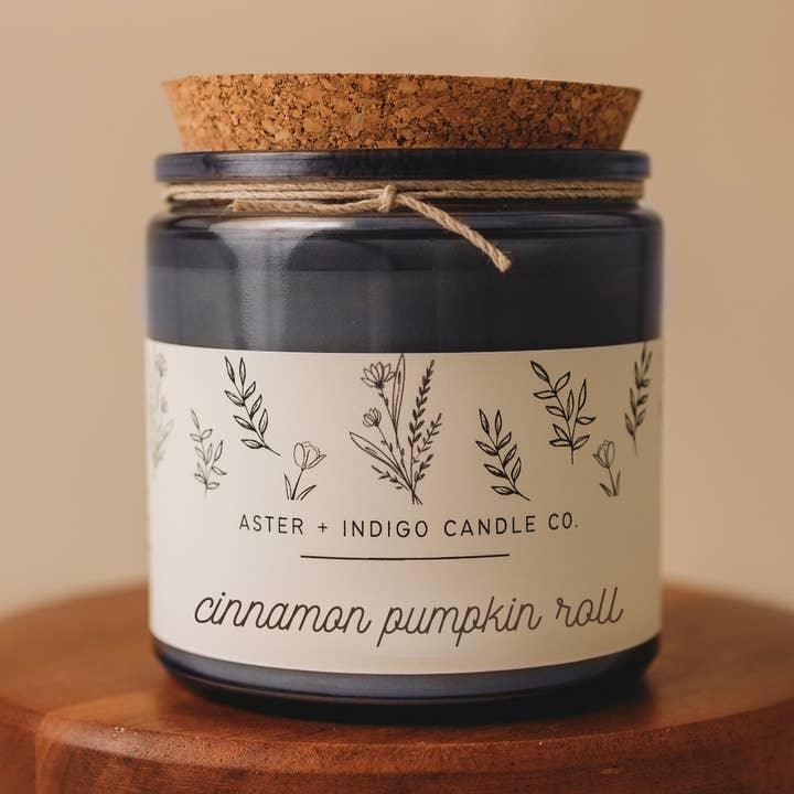 Aster + Indigo Candle Co. - Wholesale Jar/Filled Candle - Cinnamon Pumpkin Roll | Fall Candle NEW0