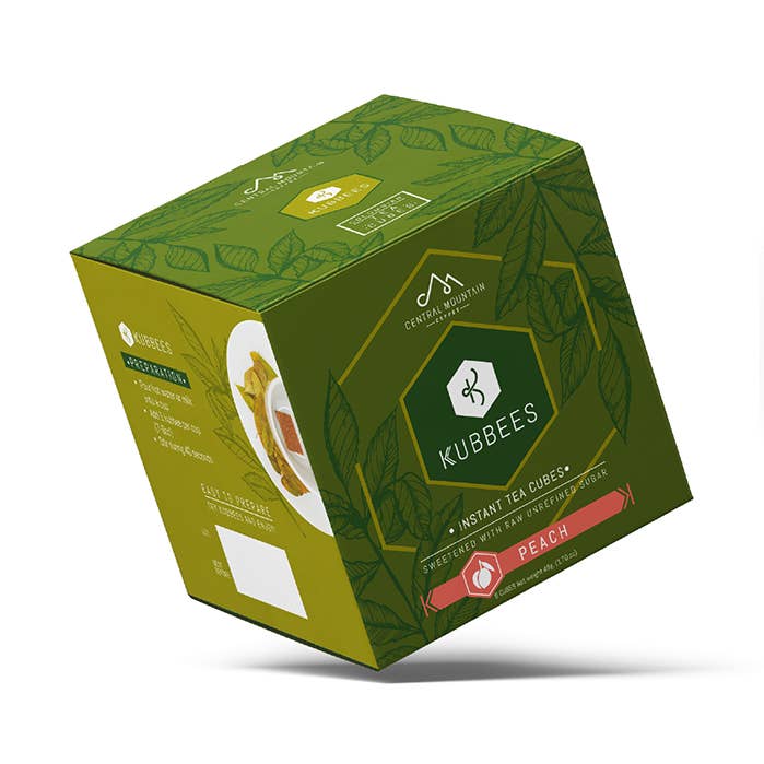 Kubbees Tea Cubes Peach -Case of 16 - 1.70 oz for wholesale by Kubbees