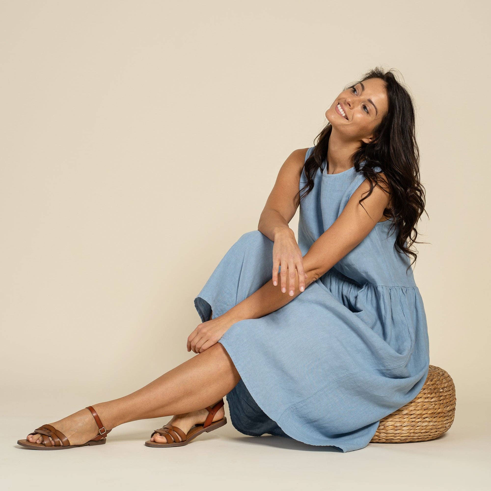 【EEUN】Maya Sleeveless Linen Dress EEUN】Maya Sleeveless Linen Dress Maya Linen Dress