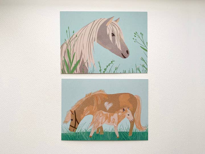 Postkarte „Pferde“ / Kinderkarte / nachhaltig / fair für den Großhandel von Elena Klein