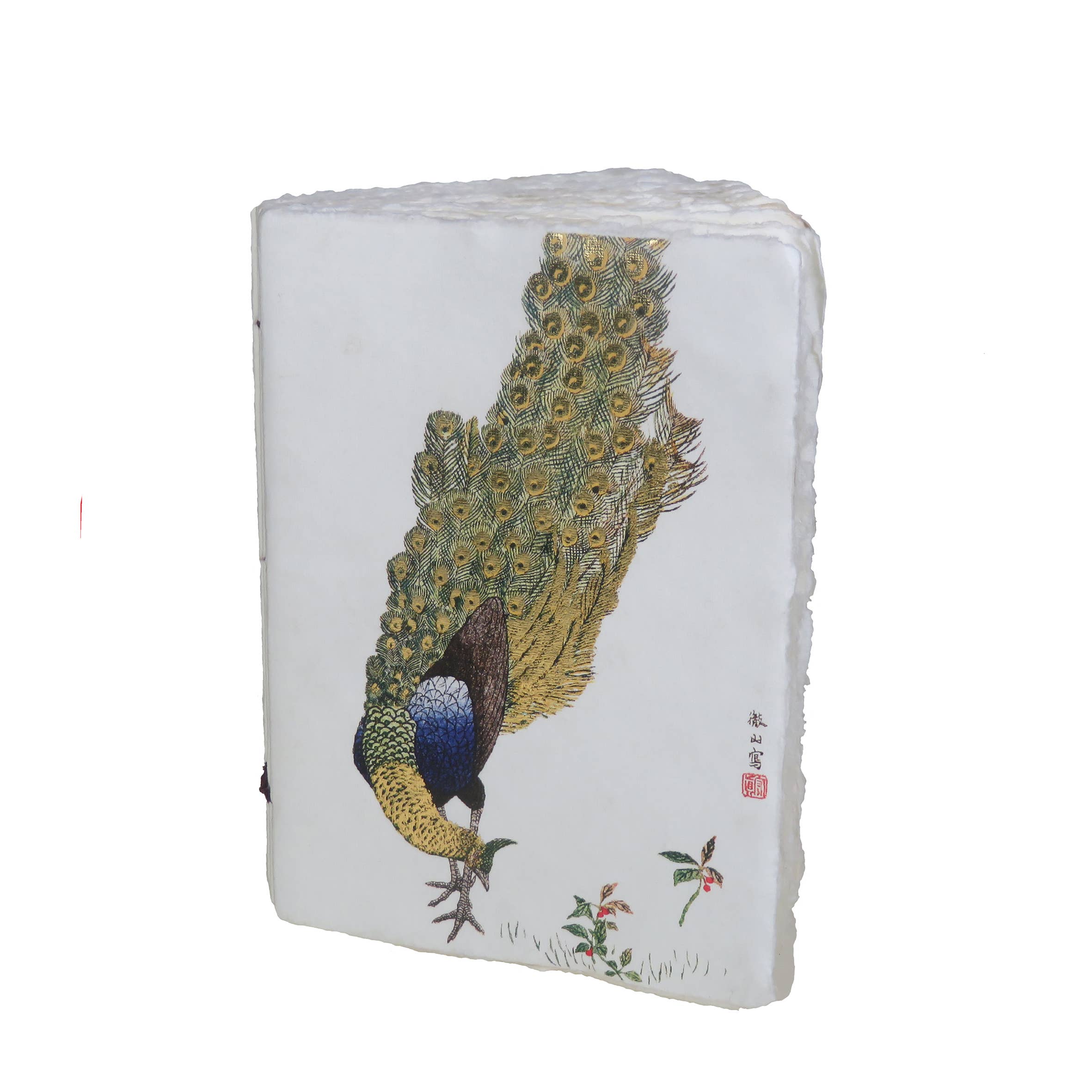 Epigram – wholesale Notebook – Parchment paper notebook with royal bird pattern, peacock, gold3