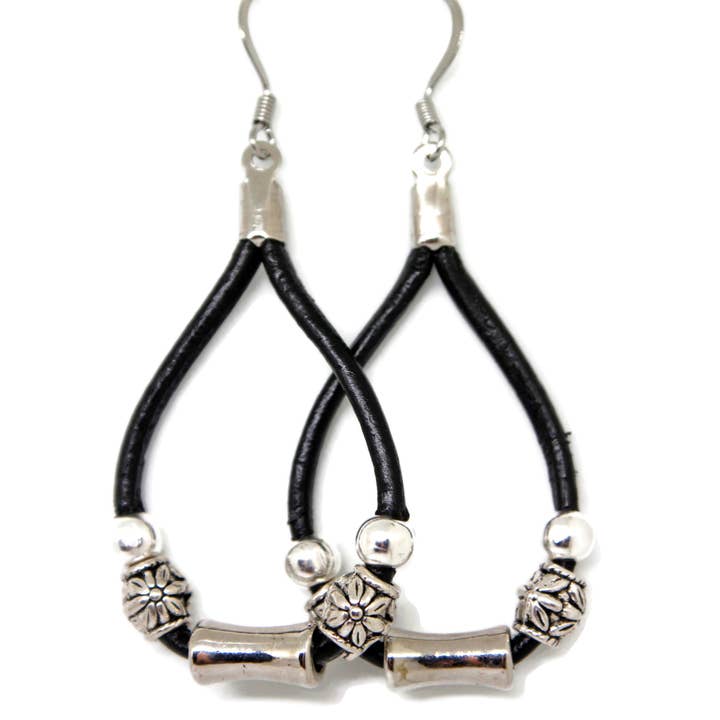 4CC Bead Me Up Beaded Leather Earrings for wholesale by Sea Ranch Jewelry