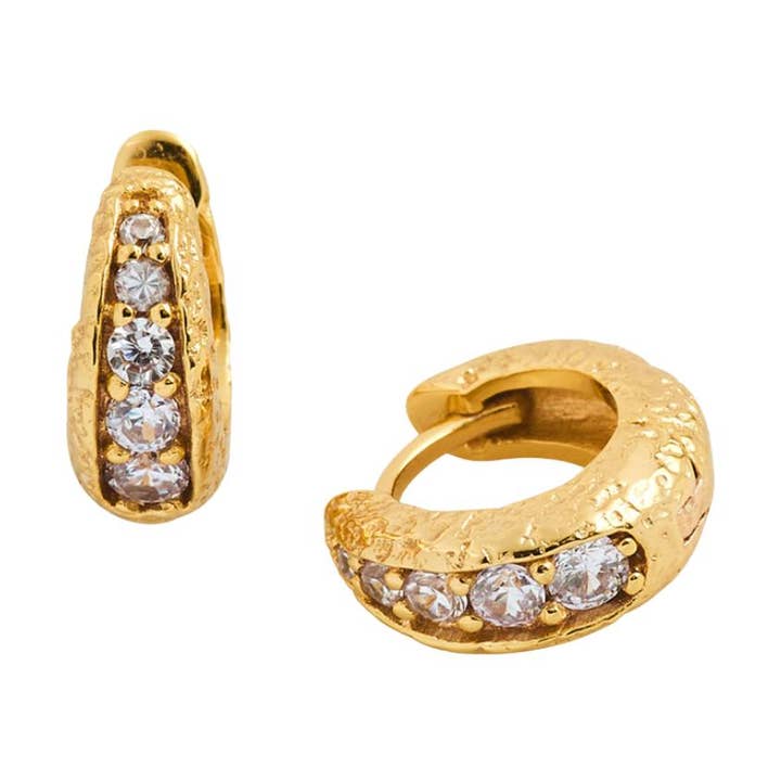 Labgekweekte Diamant Gouden Huggies, Mini Hoepeloorbellen, Diamant voor wholesale door Claire Hill Designs