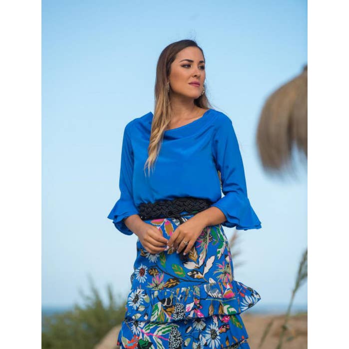 ALBARIZA SUNSET AND MOON BLUE TOP for wholesale by Káhyra