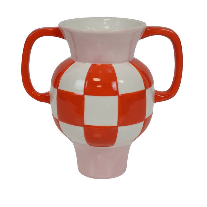 Vase - Jug - Ceramics - Orange/Pink - 22x14,5x22,5cm for wholesale by Housevitamin bv