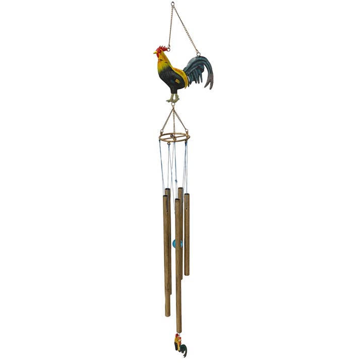 Wilco Home - Wholesale Wind Chime - Rory Rooster Five Tube Fall Wind Chime w/Wind Catcher