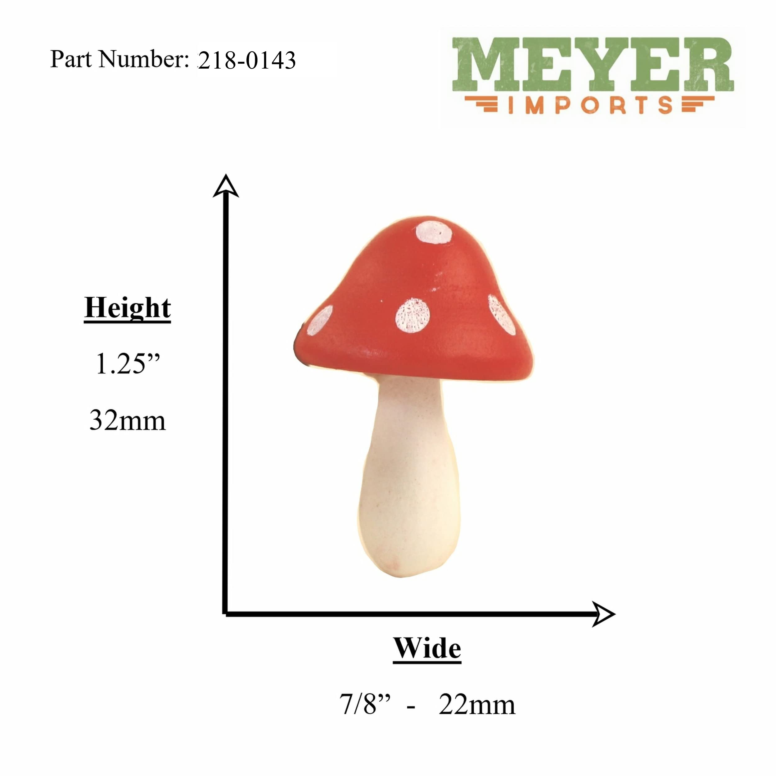 red Meyer Imports 4 Mini Wooden Mushroom Decoration (Red) for wholesale on Faire2