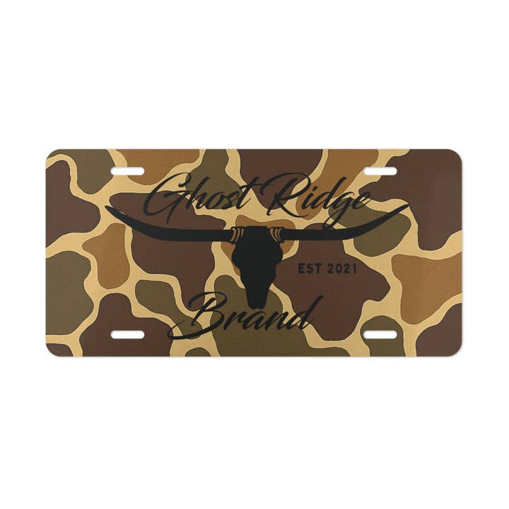 Custom Camouflage Ghost Ridge Vanity Plate for wholesale by Ghost Ridge Brand