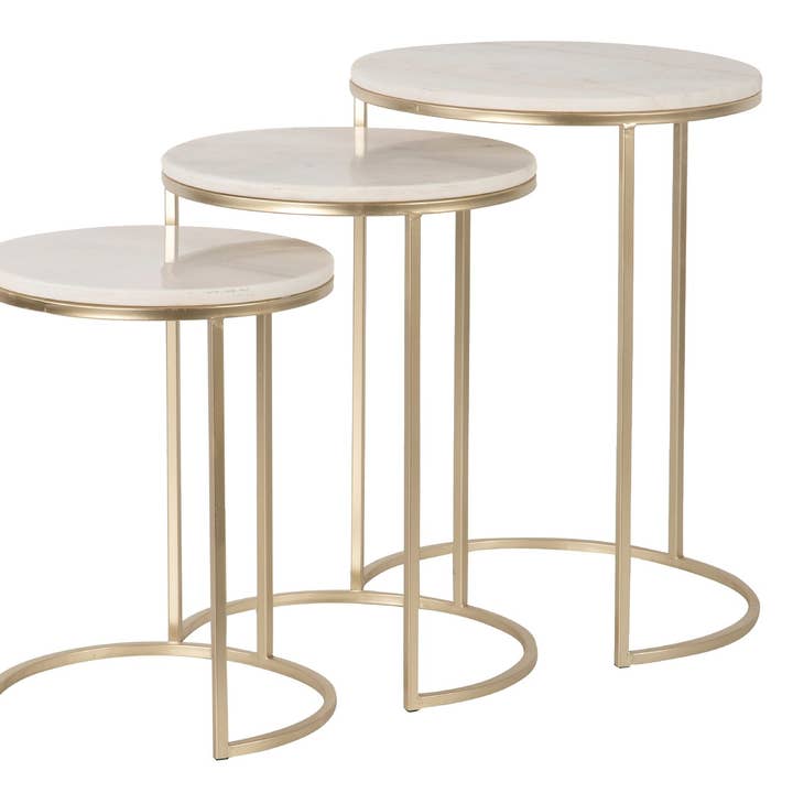 Set of 3 Metal Tables 46x46x63 / 40x40x56 / 36x36x48 cm_805042 for wholesale by Garpe Interiores - GARPE GROUP - GARCÍA PÉREZ Y CÍA S.L.-