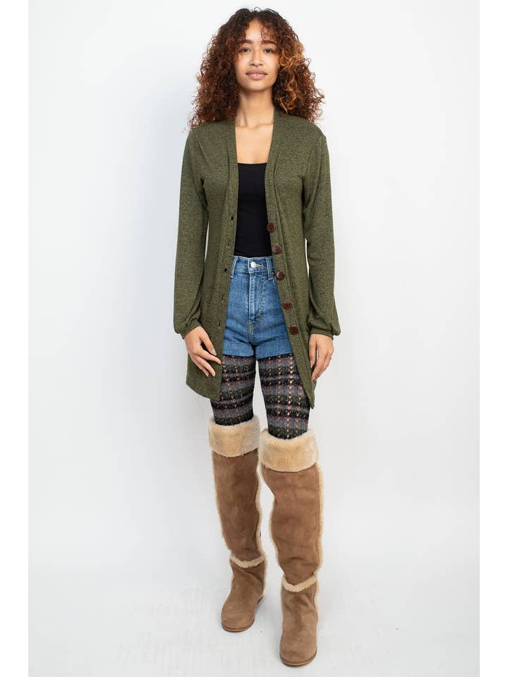 Lakhays Collection Inc. - Wholesale Cardigan - Women's - Floral Moth Long Button Cardigan6