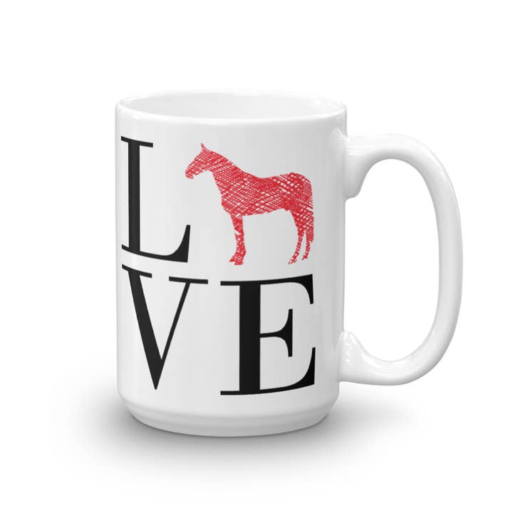 LOVE Horses Ceramic Mug for wholesale by Equestrian Creations