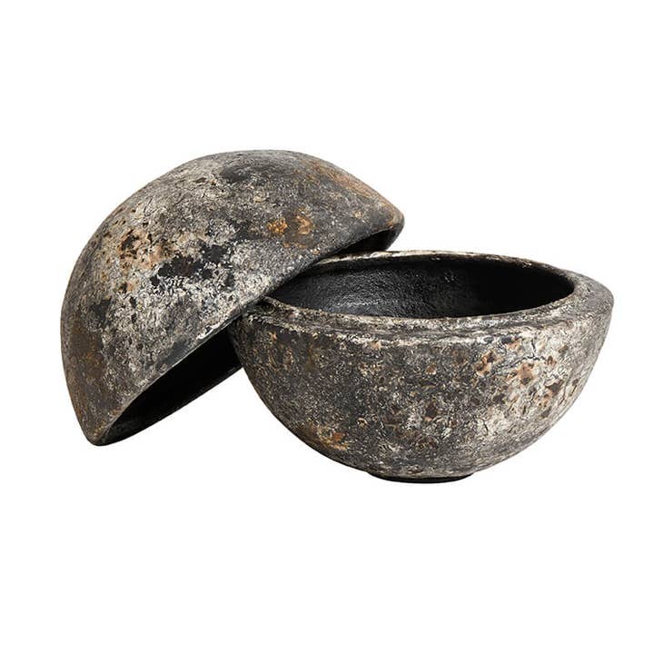 BIDKhome - Wholesale Decorative Box - Bonbonniere Echo 15 cm - Rust Grey1