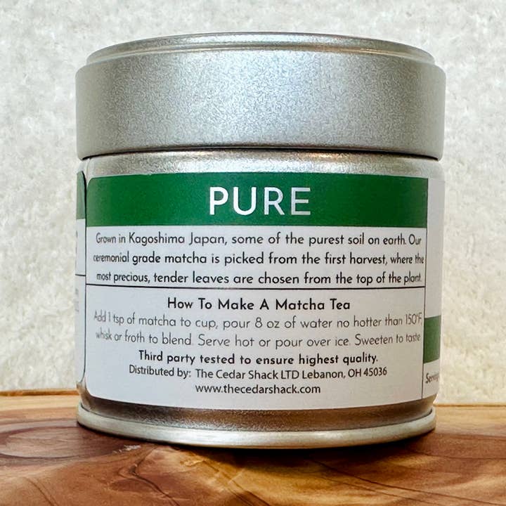 The Cedar Shack – wholesale Health/detox tea – Ceremonial Grade Matcha 30g tin