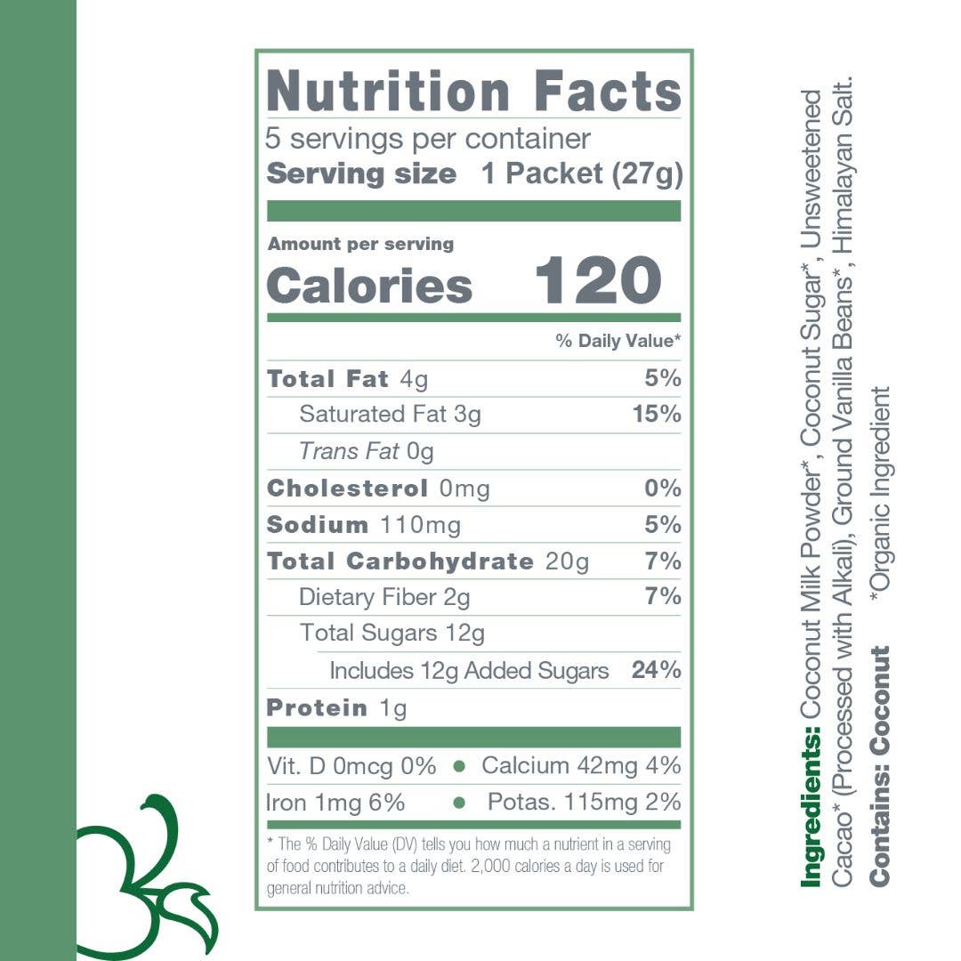 Bare Life - Wholesale Hot Cocoa Mix/Kit - Dairy Free & Vegan Coconut Hot Cocoa Mix - 0.95 Oz (5 Ct.)5