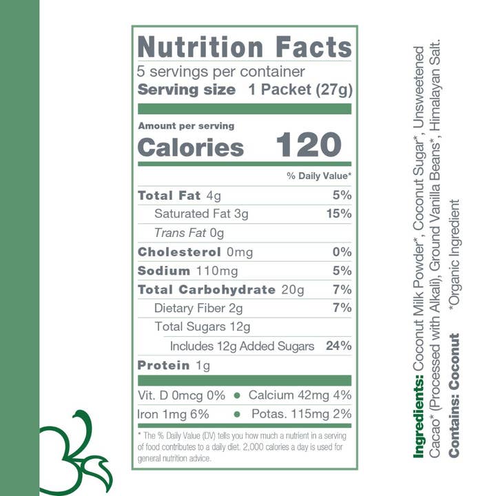 Bare Life - Wholesale Hot Cocoa Mix/Kit - Dairy Free & Vegan Coconut Hot Cocoa Mix - 0.95 Oz (5 Ct.)5