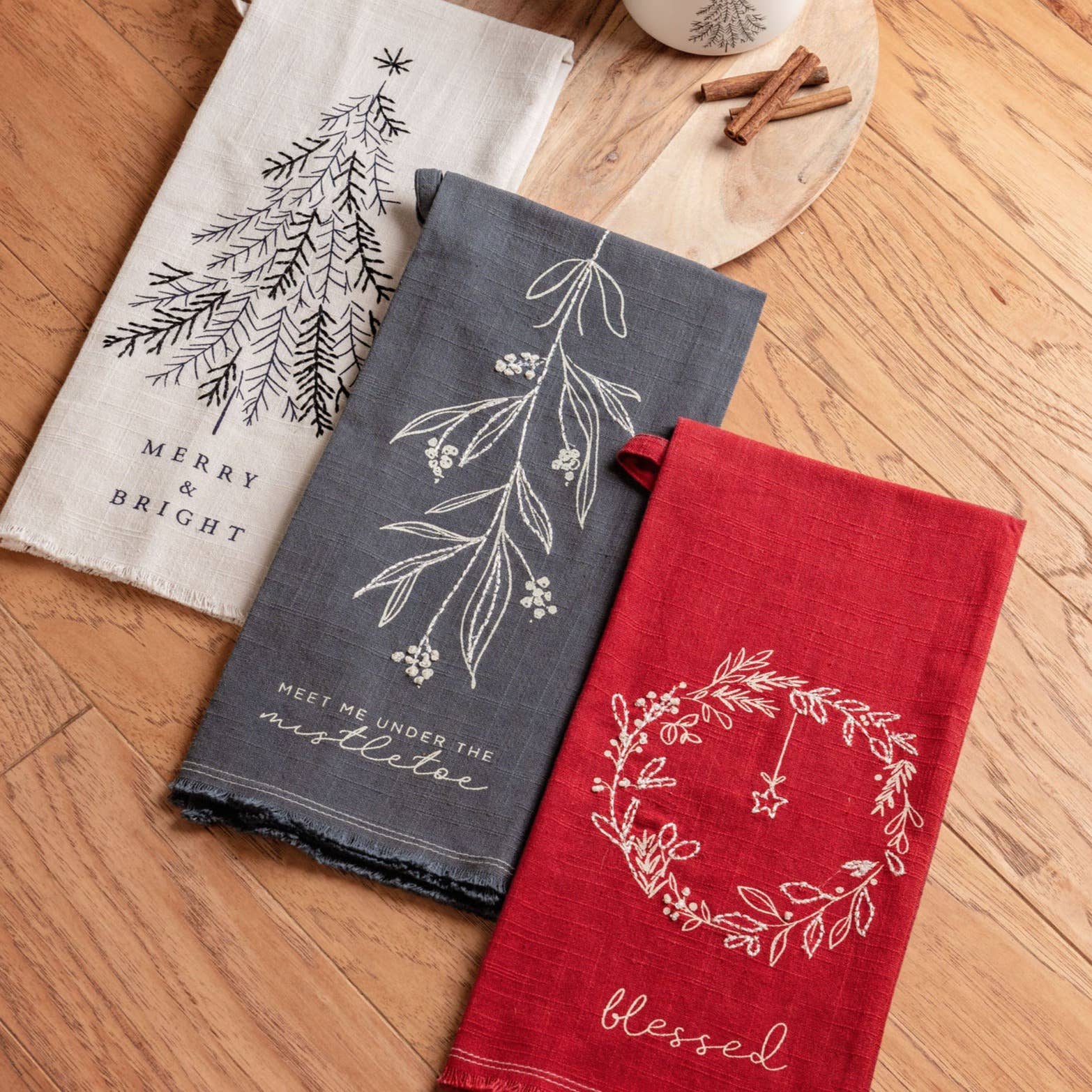 Karma - Wholesale Tea Towel - Embroidered Cotton Tea Towels1