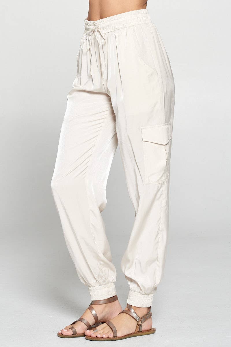 PINCH - Wholesale Pants - Women's - WOVEN CARGO PANTS - OYSTER2