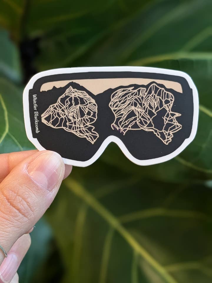 Autocollant de pistes de ski Whistler Blackcomb pour lunettes vertes pour la vente par Northwest By Nature