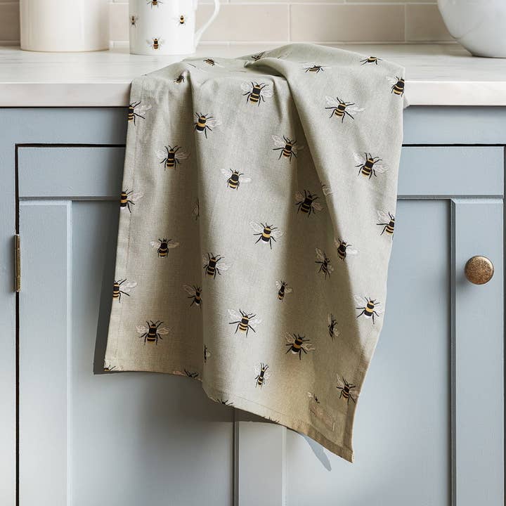 Bees Tea Towel for wholesale by Sophie Allport