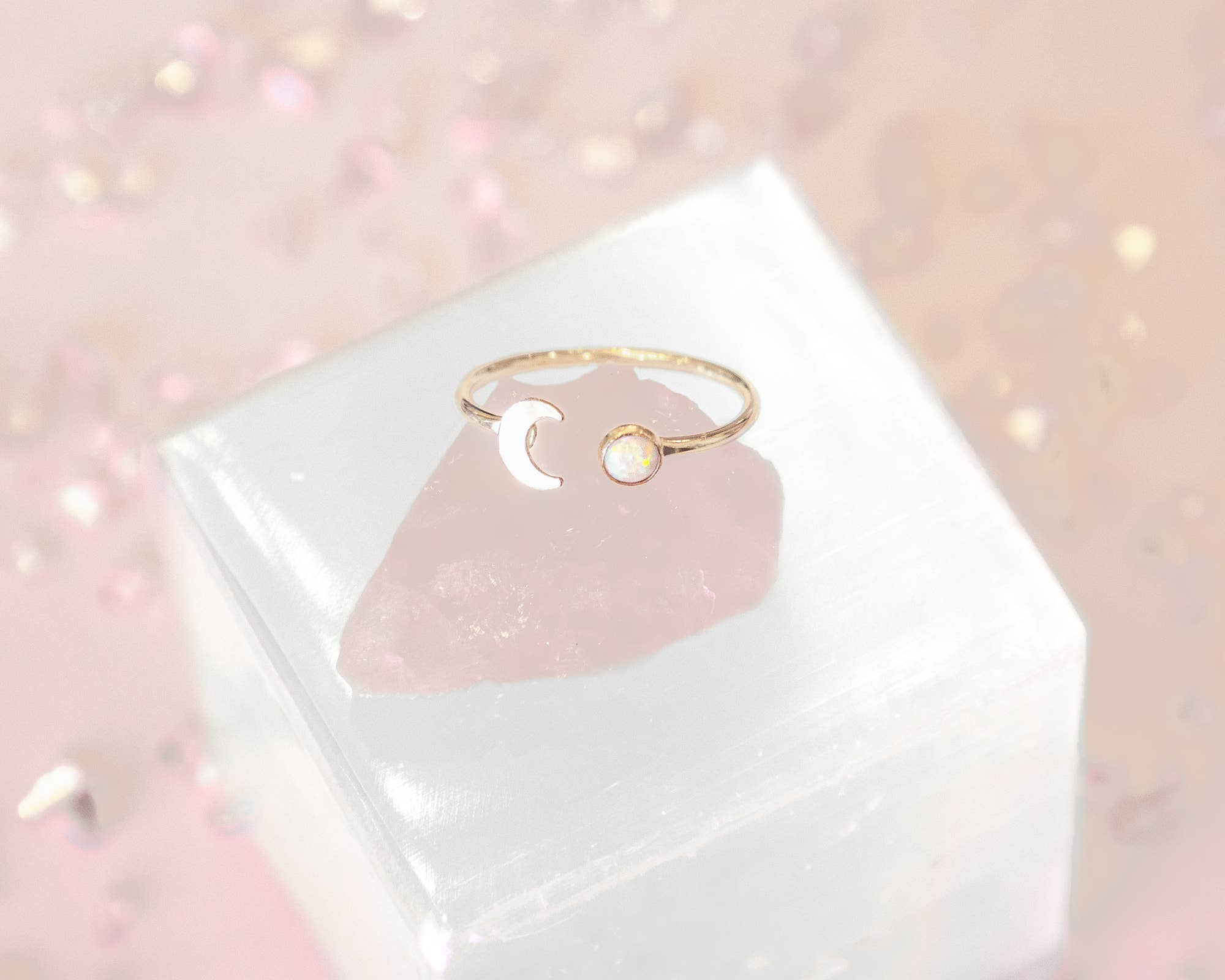 Mineral and Matter - Vendita all'ingrosso Anelli con pietra singola/solitario - Anello Luna Opal Fasi Lunari Fasi Lunari Anello a luna crescente7