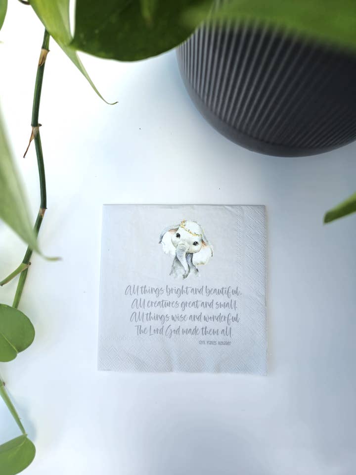 The Lord God Made Them All Paper Napkins | 20 ct for wholesale by Pearls of Parchment