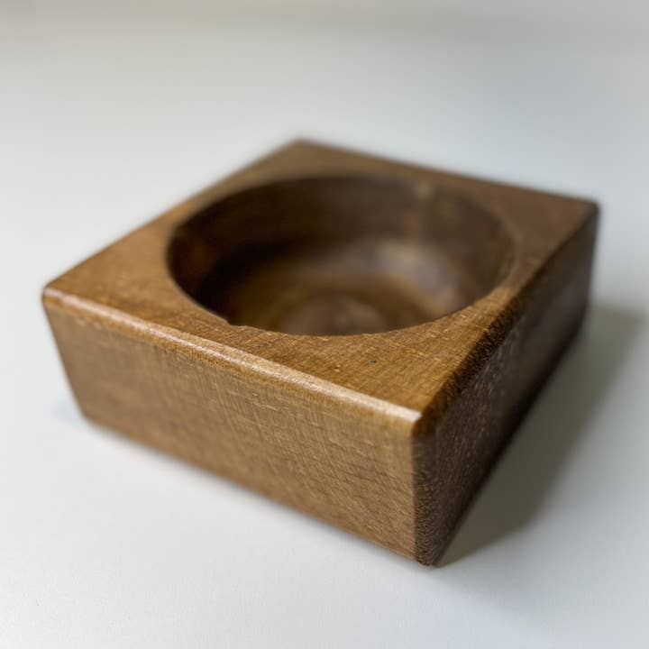 Wood Bowl Candle Supply - Venta al por mayor Candelabros - Molde cuadrado para queso con 1 agujero, cuenco de madera listo para velas, 5.5 x 5.5 pulgadas