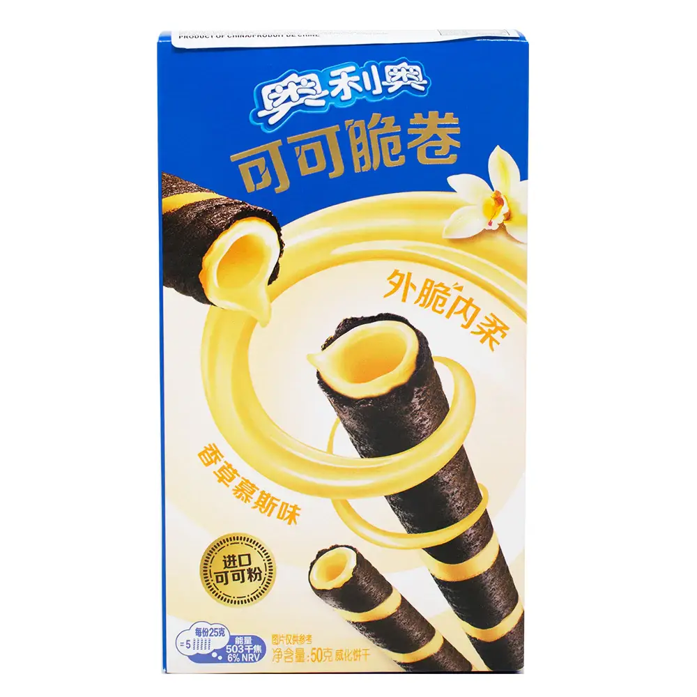 Global Bite Co - Wholesale Cookie - Oreo Wafer Rolls Vanilla Mousse 54g (China)1
