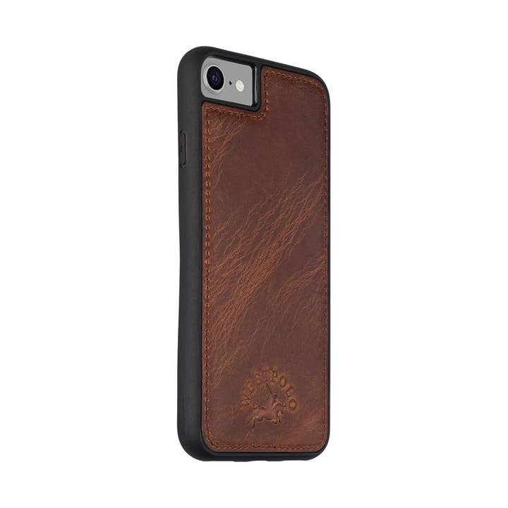 Coque Westpolo en cuir vieilli pour Apple Iphone SE Tabac pour la vente par WESTPOLO