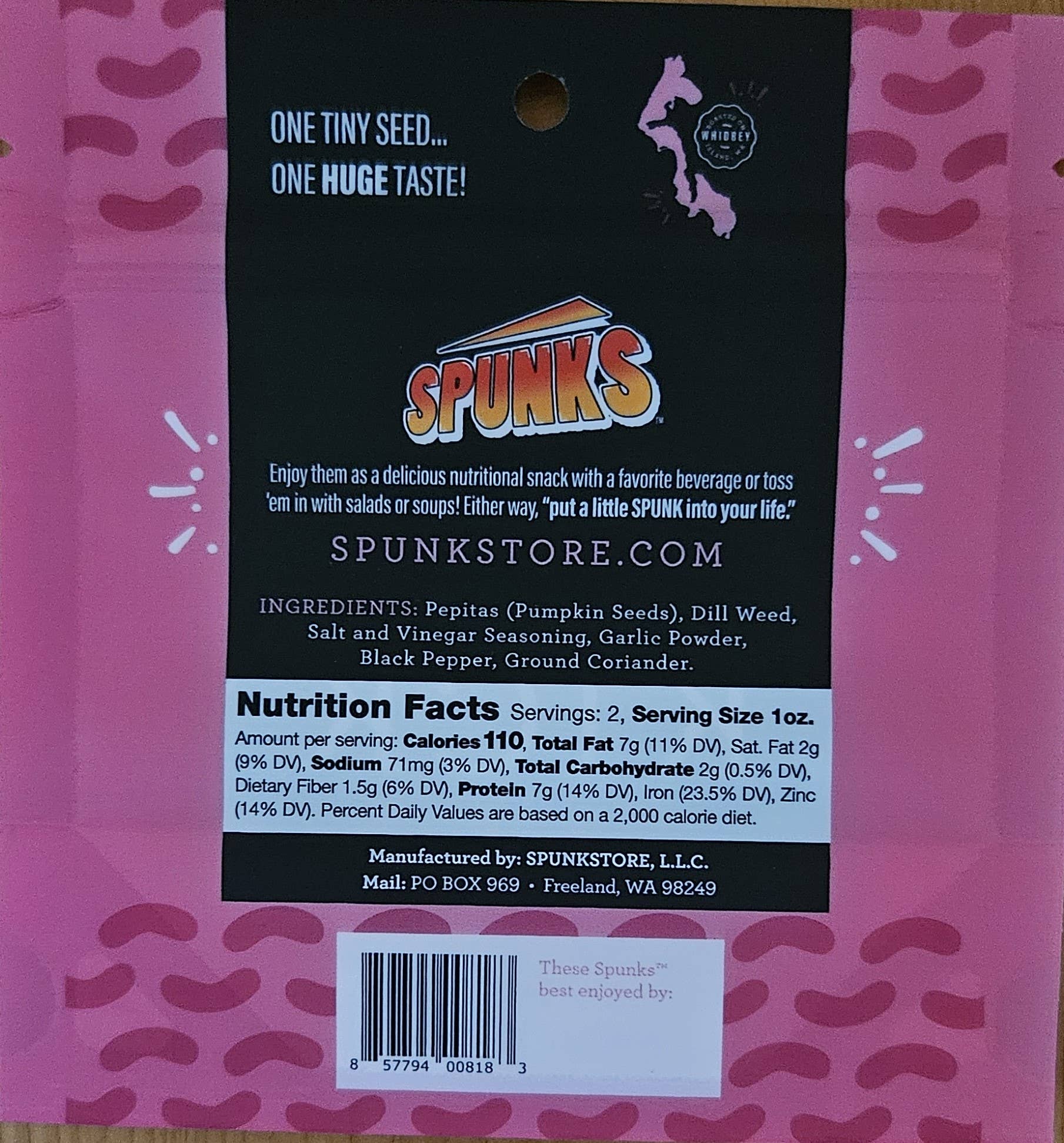 SPUNKS 'pumpkin seeds with a kick' - Wholesale Seeds/Kernels - SPUNKS Dill Pickle Kick 2 oz. 1