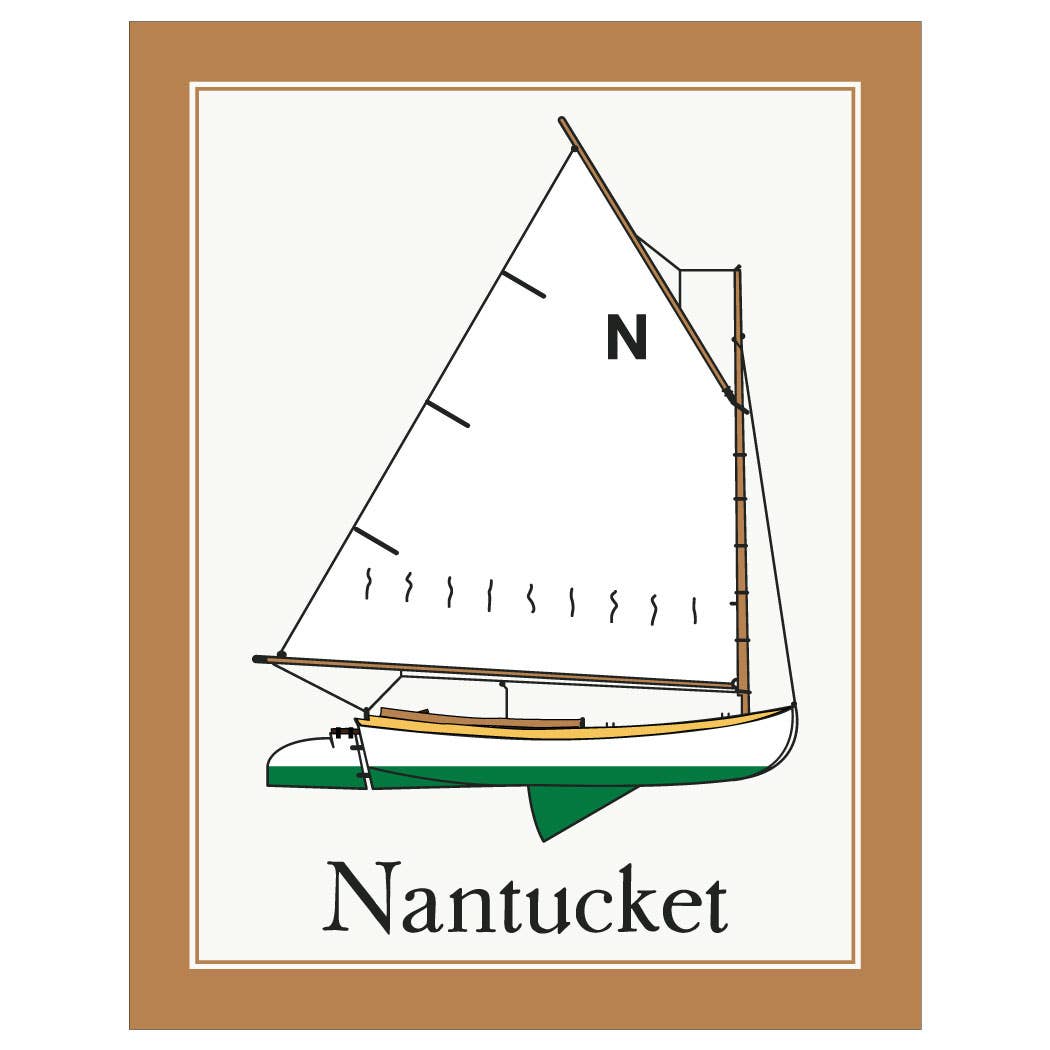 Fridgedoor - Vente Carte de vœux classique - Carte de vœux pour bateau à voile Nantucket Coccinelle Motif coléoptère 12,7 x 17,80