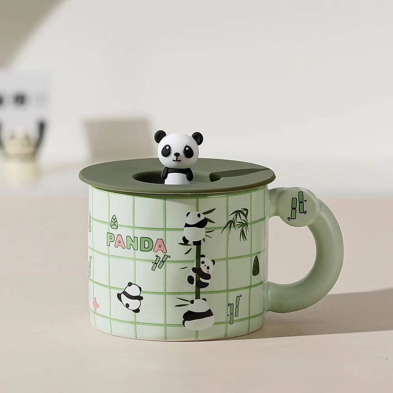 Urban Tokyo - Wholesale Coffee Mug - Panda 14oz Mug With Lid and Spoon (12/36)1