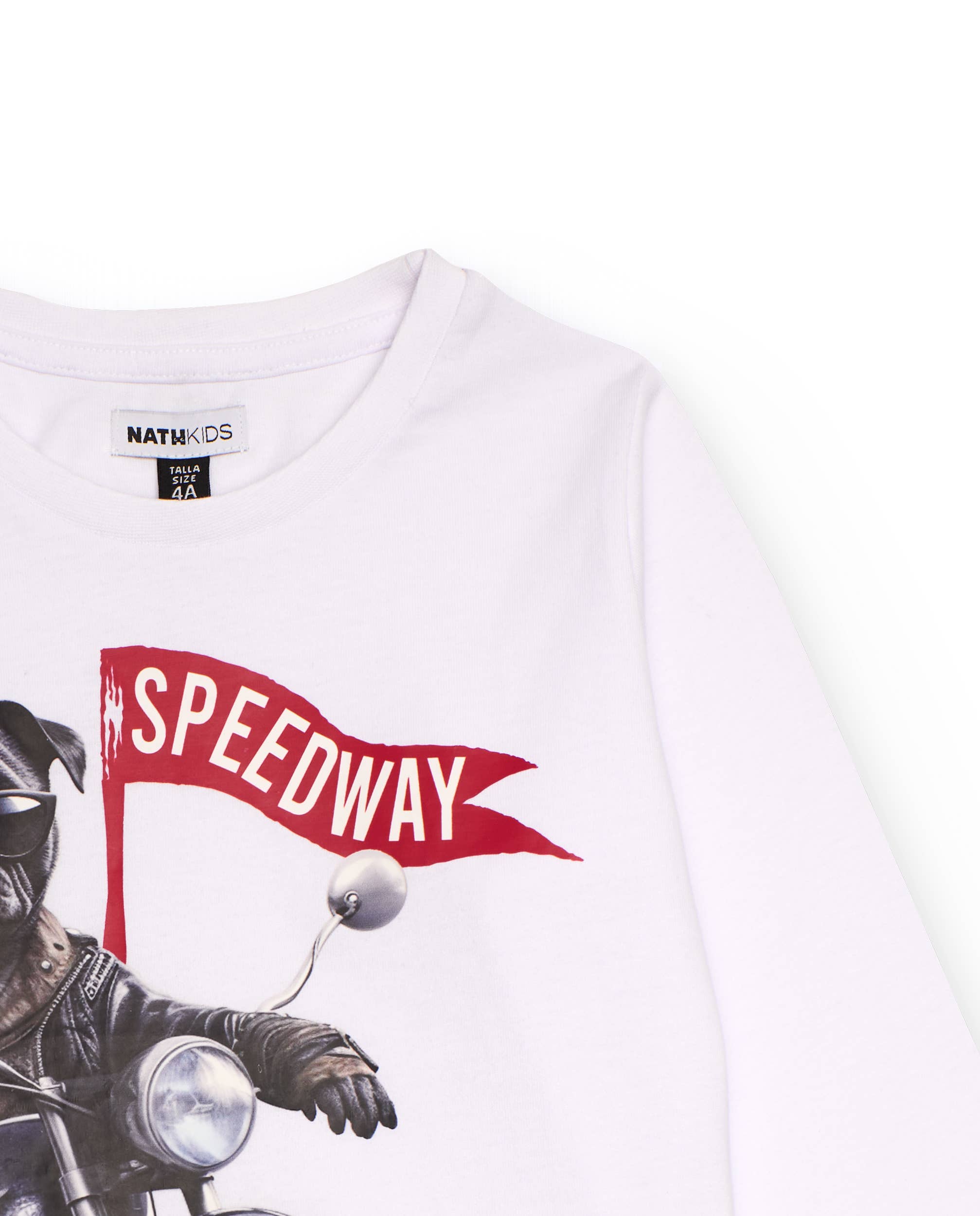 tuc tuc - Wholesale T-Shirt - Kids - White children's T-shirt with motorcyclist dog design2