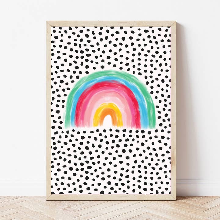 RAINBOW WITH SPOTTED BACKGROUND | WALL ART PRINT for wholesale by Penny And Me