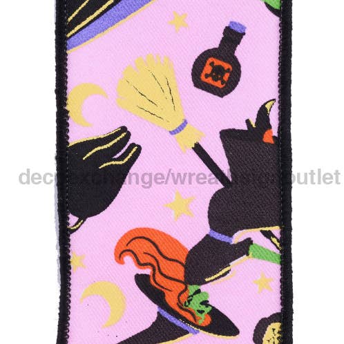 DecoExchange - Wholesale Ribbon - Gift Wrapping - 2.5"X10Yd Vintage Witch Pink/Multi RGF1980220