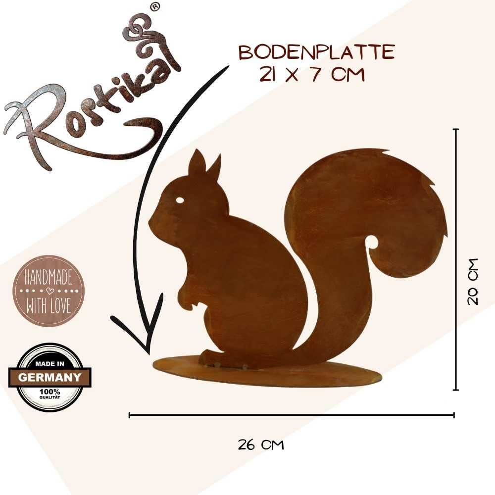 Rostikal – Großhandel Tischdeko – Metalldeko Rost Eichhörnchen Kecki - trendige Herbstdeko1
