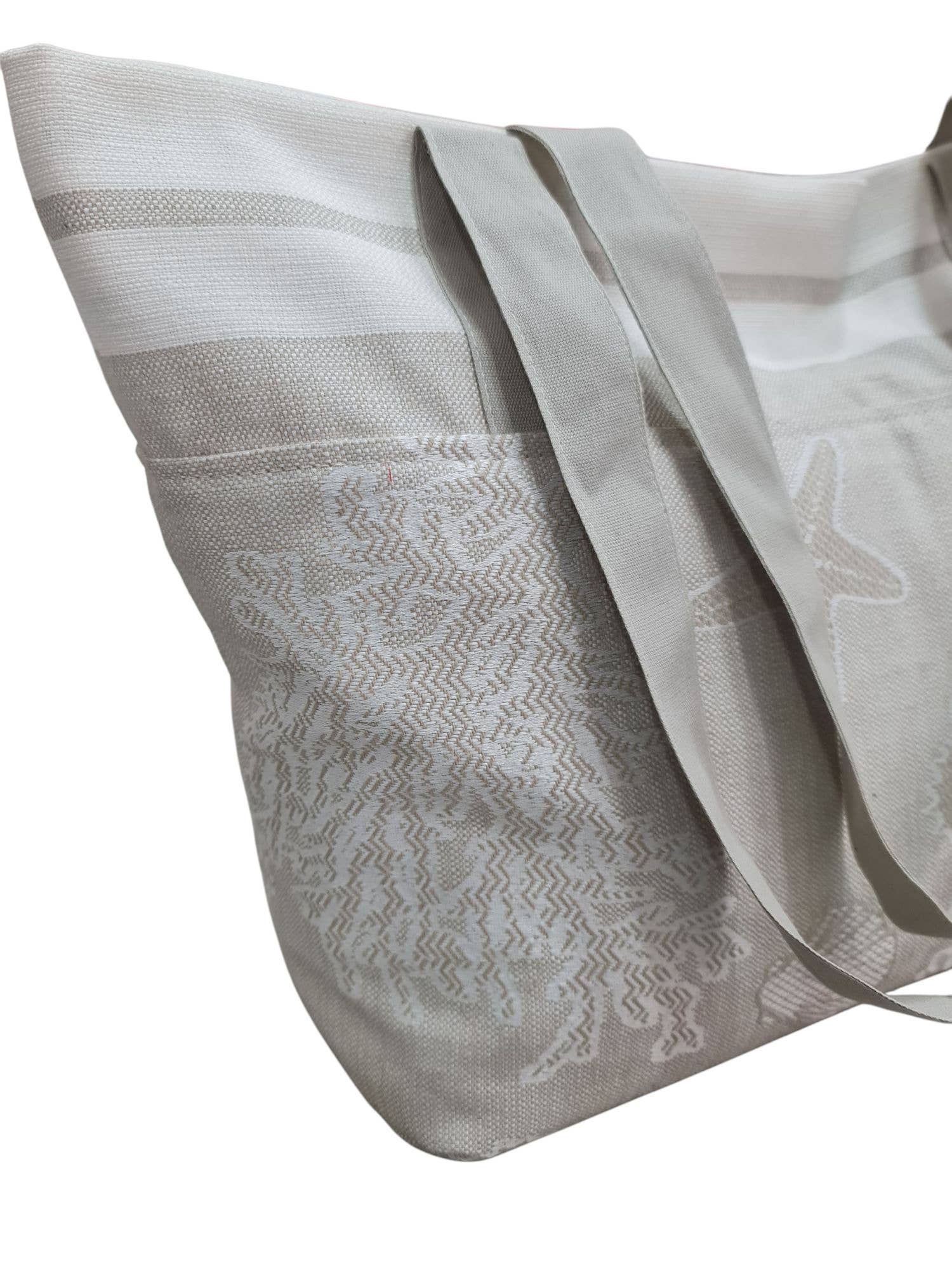 Lunaria Lab - Vente Sac de plage - Sac de Plage en Coton Déperlant Beige4