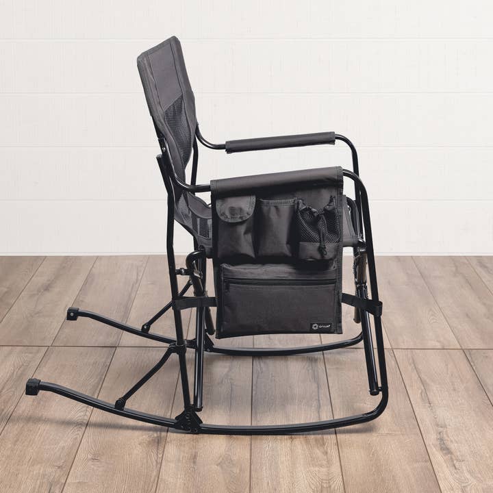 Woodland Rocking Camping Chair, (Charcoal Gray) for wholesale by Picnic Time Family of Brands