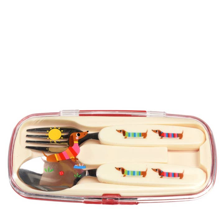 Bobangles - Wholesale Flatware set – Kids & Baby - Rex London Child Cutlery Set - Sausage Dog2