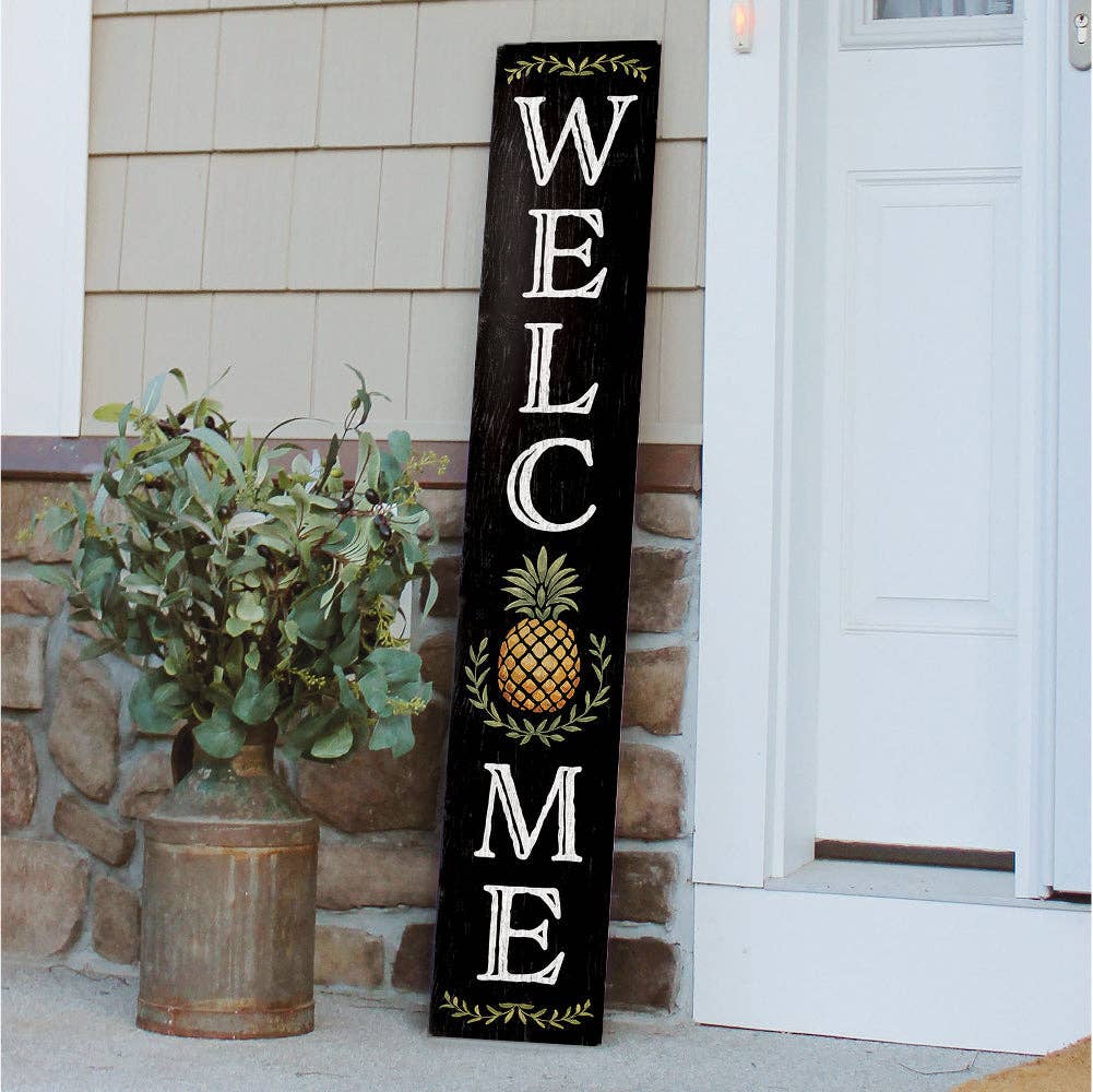 ST Creations - Vente Pancarte - Welcome Black Pineapple - Porch Board™ PB11