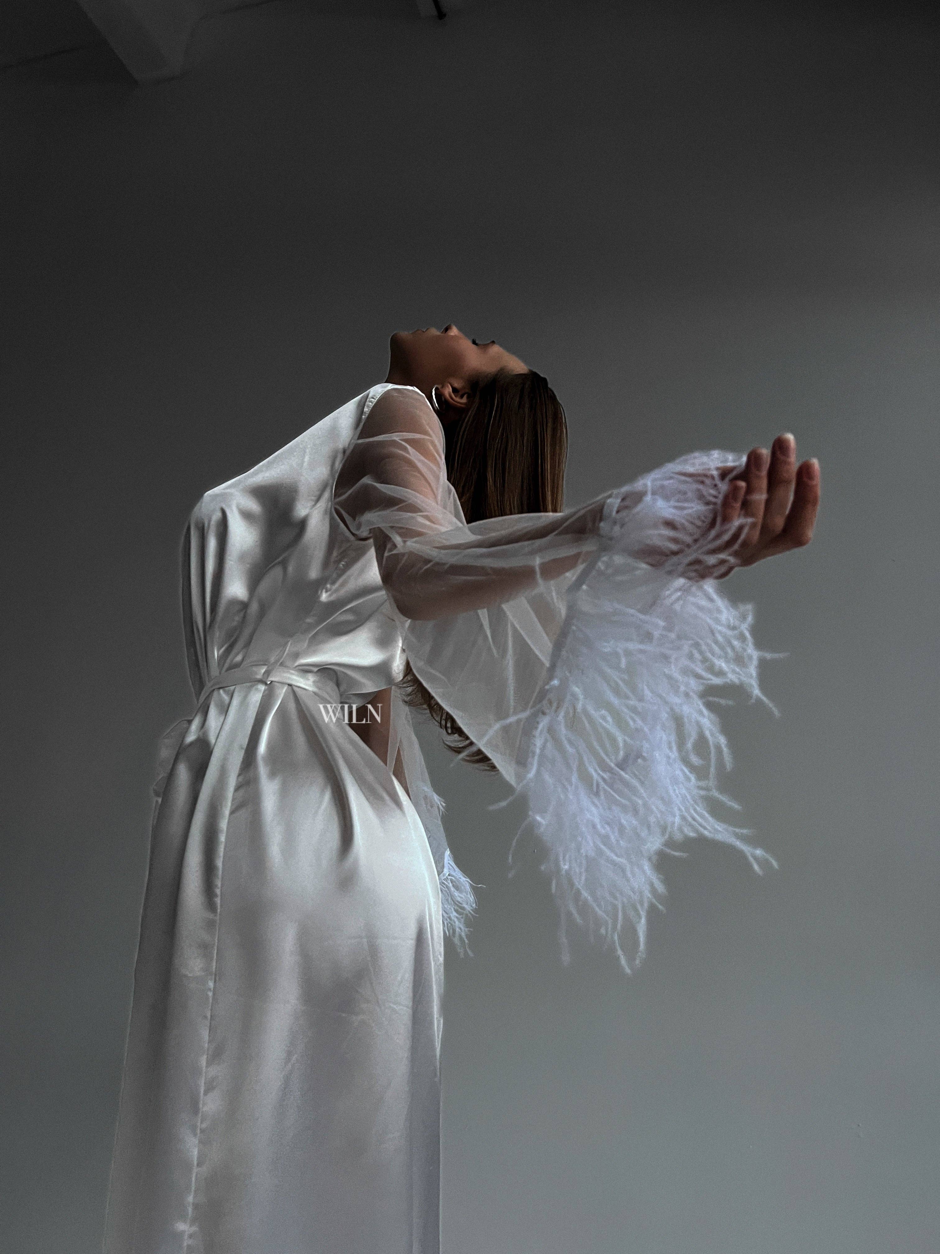 Wiln - Vente Peignoir – femme - Peignoir satiné luxueux « Goddess »1