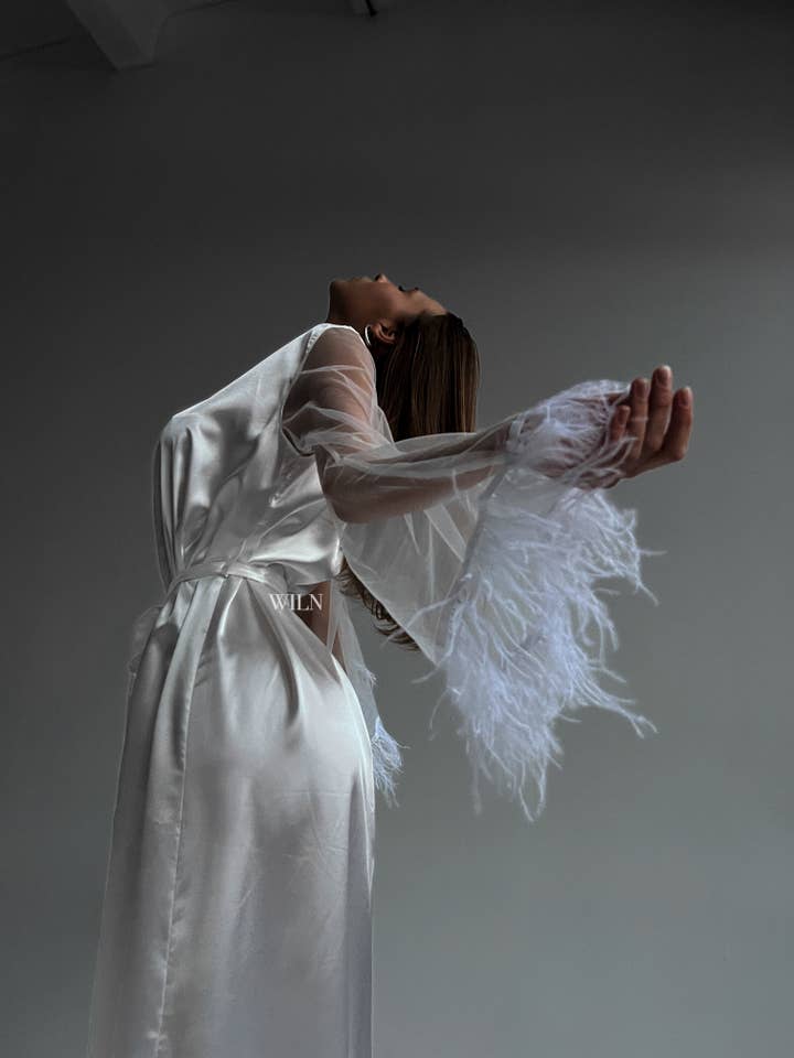 Wiln - Vente Peignoir – femme - Peignoir satiné luxueux « Goddess »1