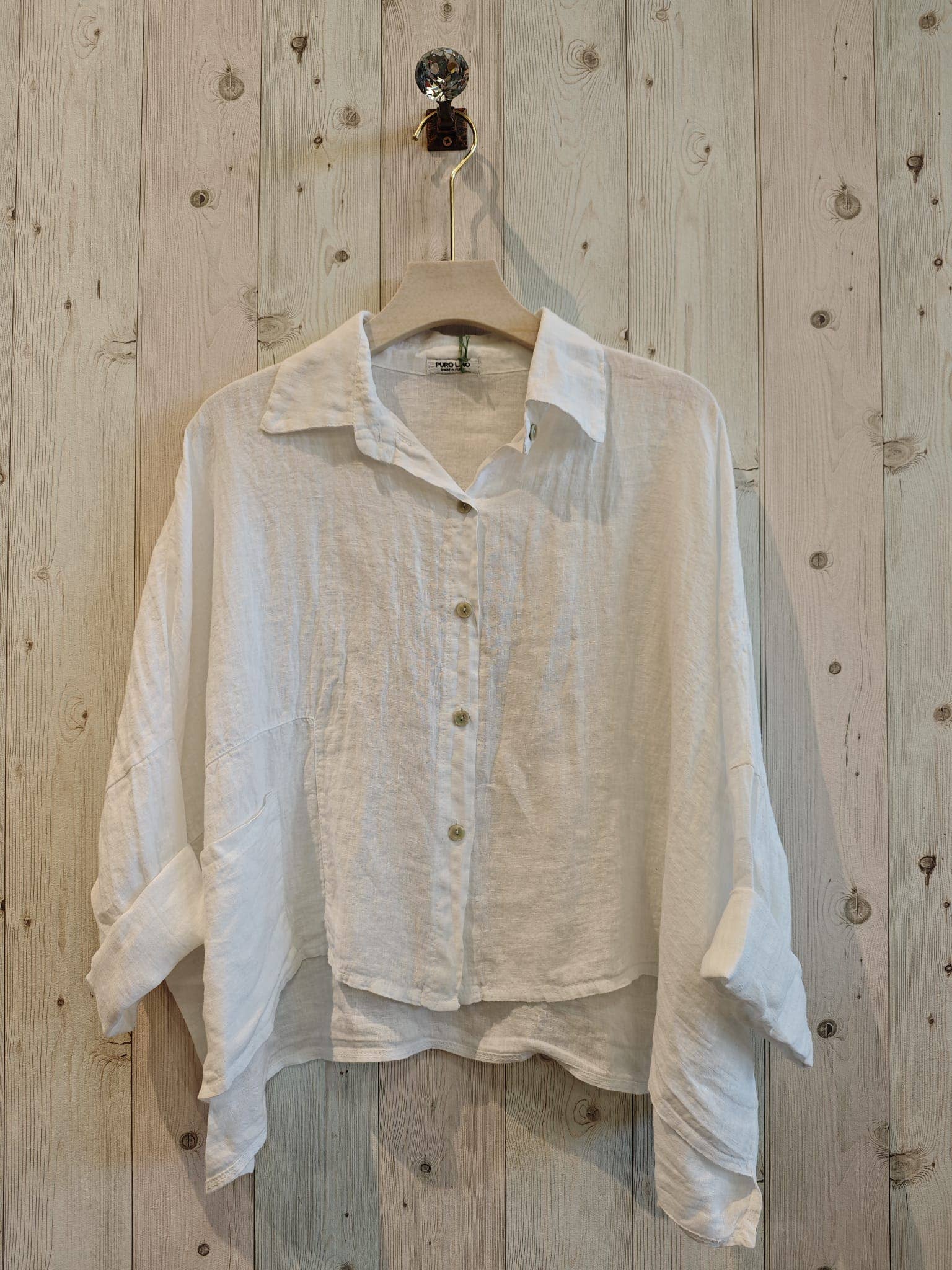 Linen & More - Wholesale Button Down Shirt - Women's - REF 14749 SHORT LINEN SHIRT 100%4