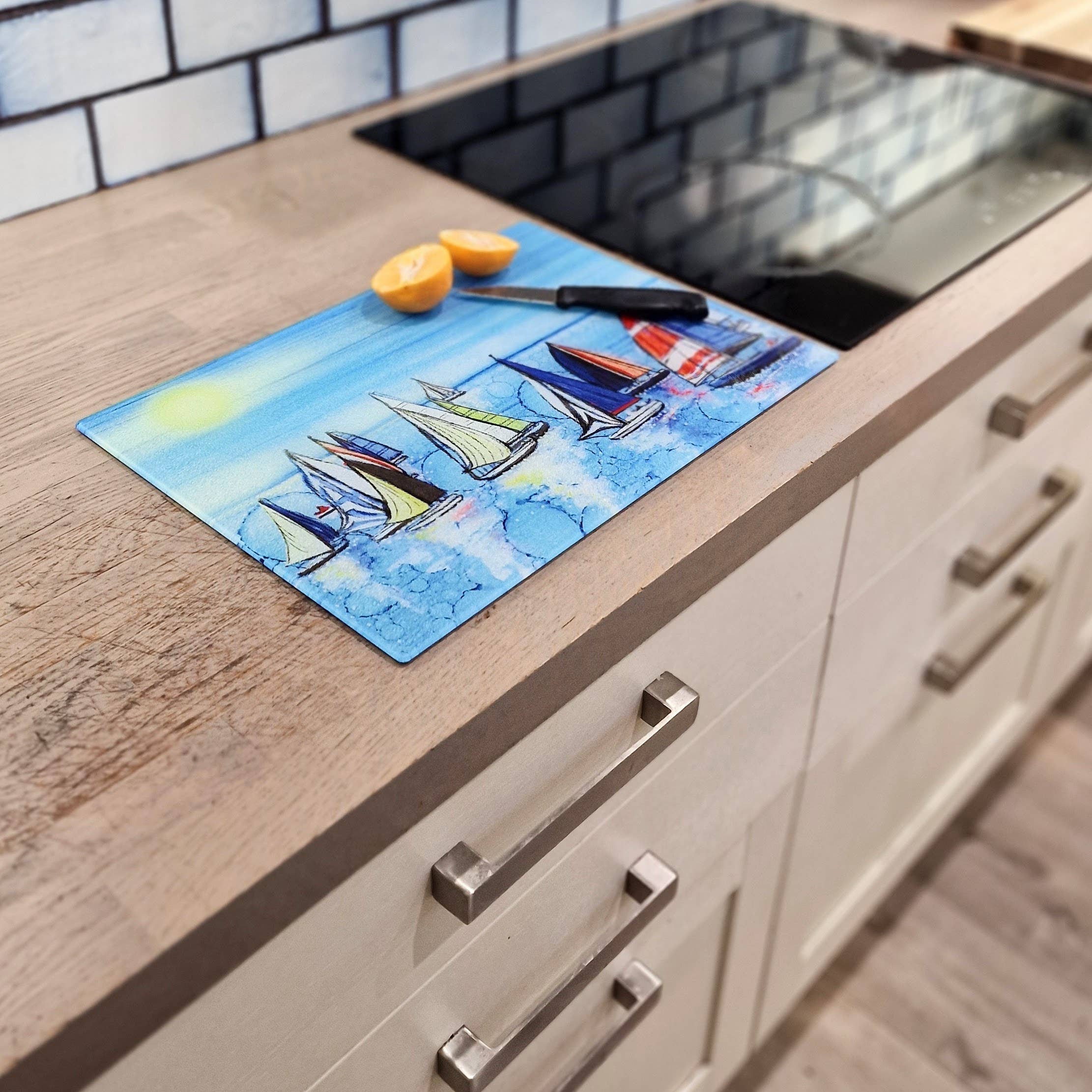 By Jo Crafts – wholesale Placemat – 83-WTS Nautical Regatta Boats Worktop Saver 14