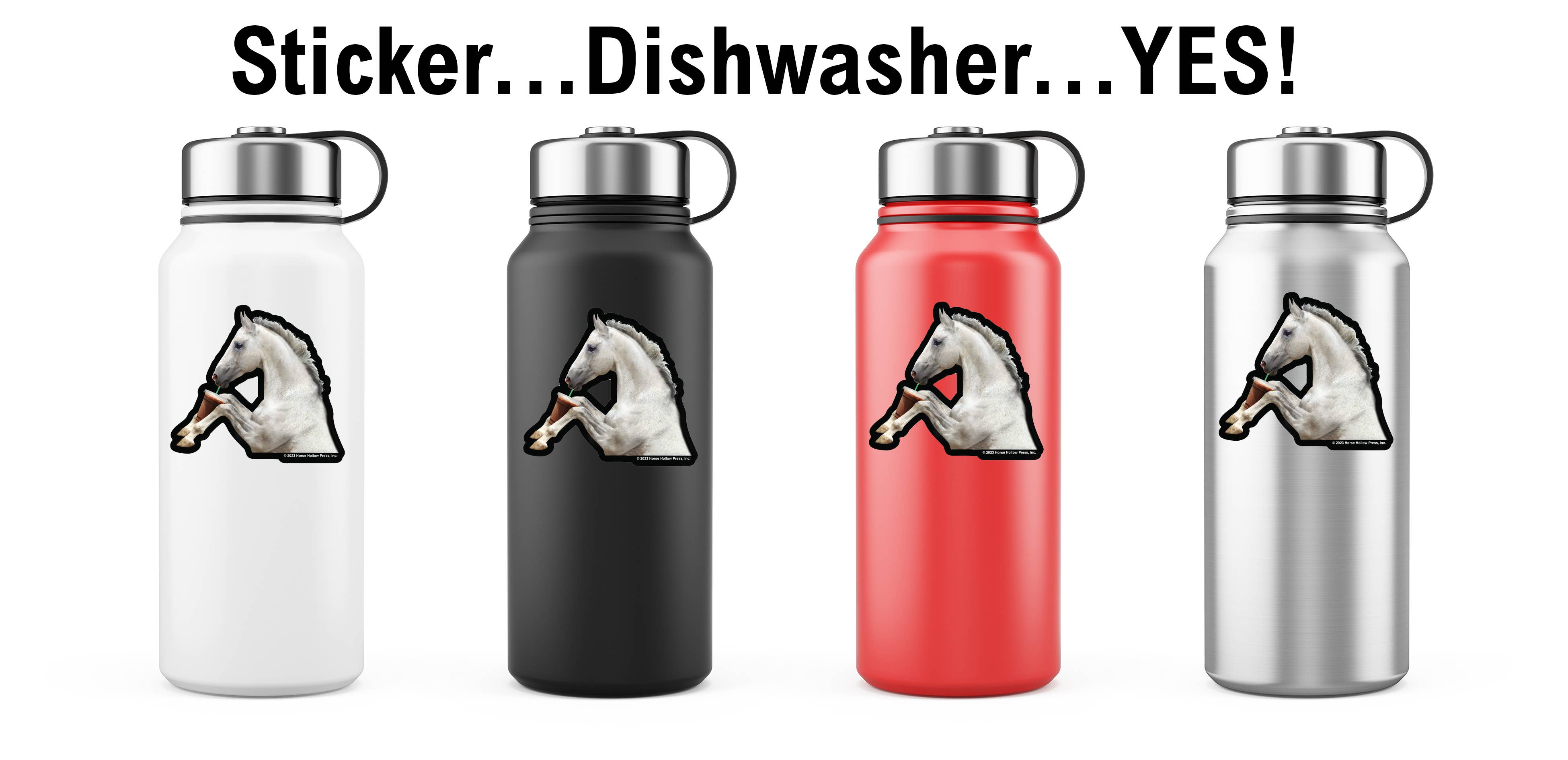Horse Hollow Press - Wholesale Sticker - 3" Tumbler Horse Sticker / Coffee & Starbucks / WATERPROOF
15