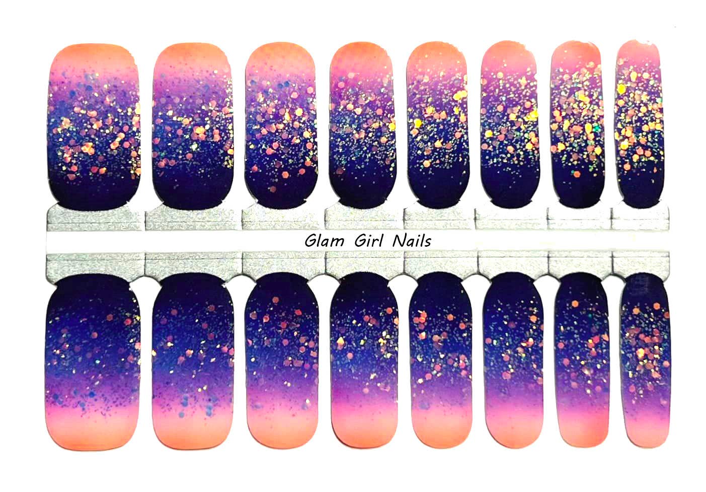Glam Girl Nails - Wholesale Nail Art/Decal - Ombre Chunky Glitter Nail Polish Strips0