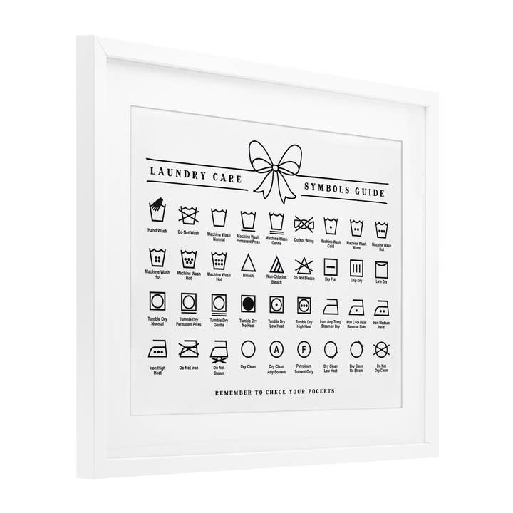 Stupell Industries - Wholesale Wall Sign - Laundry Care Symbols Guide - Print Under Glass Wall Art10