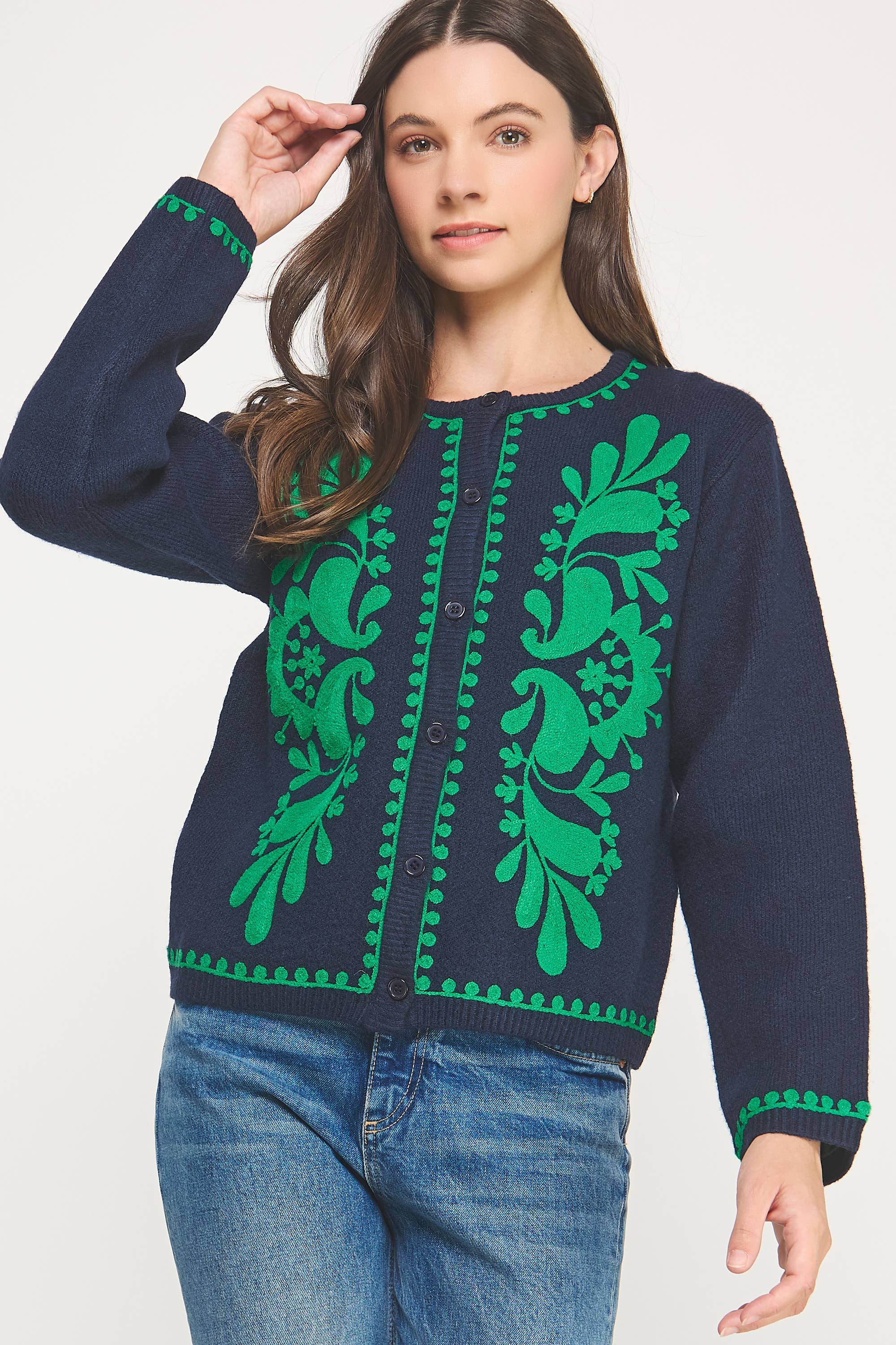 Strut & Bolt – wholesale Cardigan – Women’s – Embroidery Knitted Cardigan Sweater10