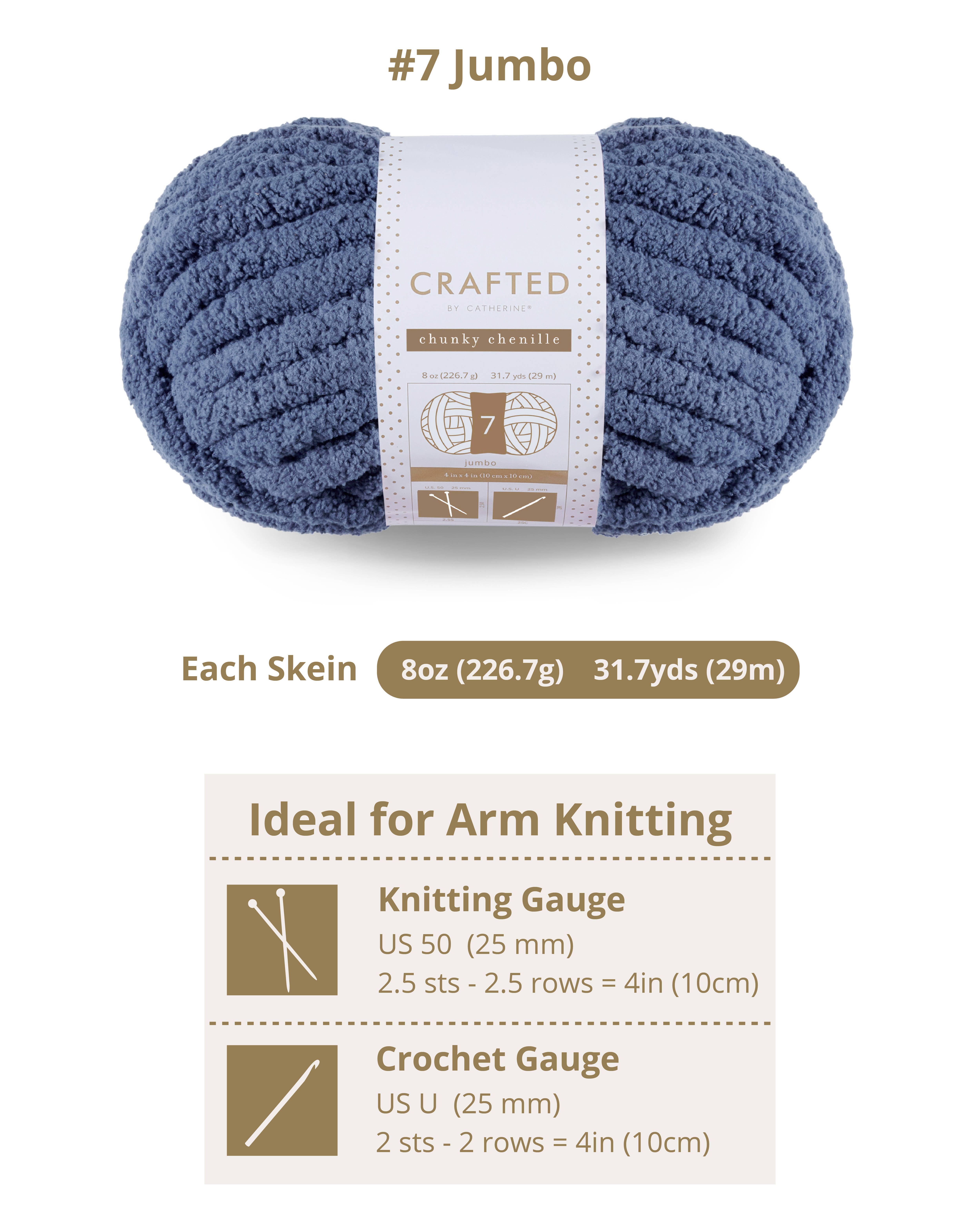 Crafted by Catherine - Wholesale Yarn - Chunky Chenill Yarn | 8oz/227g | Jumbo #7 | Pack of 621