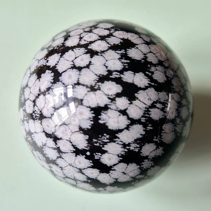 Moonlight Gemstones - Wholesale Spiritual Stone/Crystal - Crystal Ball Snowflake Obsidian 65mm Gemstone Crystal Sphere - 333 grams obsidian0